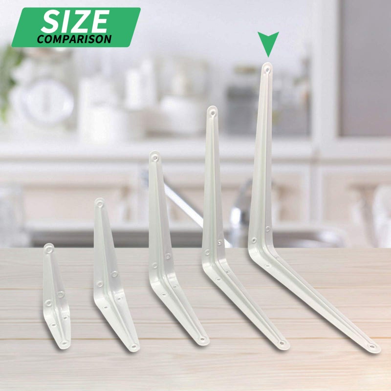 Joroamp Shelf Brackets 12 Inch, 20 Pack White Metal Heavy Duty L Adjustable Floating Shelves Bracket, 12 x 10 Inch Closet Pipe Decorative Shelf Angle Bracket for Wall Wood with Screws - Image 4